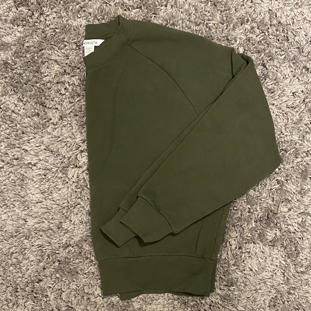Athleta Women’s Forever Fleece Relaxed Crew Sweatshirt - Olive